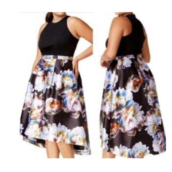 NEW City Chic Moonlight High/Low Cutaway Shoulder Racerback Dress Women 18 Black - Picture 3 of 14